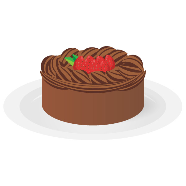 洋菓子 チョコレートホールケーキ フリーイラスト素材 趣味で作っ