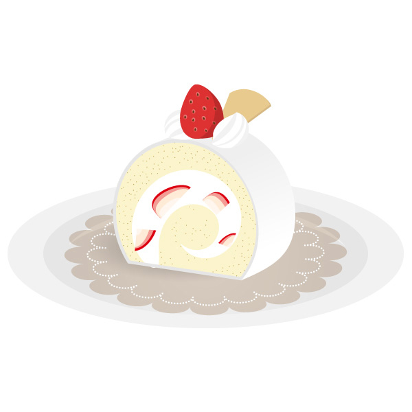 洋菓子 苺ロールケーキ フリーイラスト素材 趣味で作ったイラストを配るサイト
