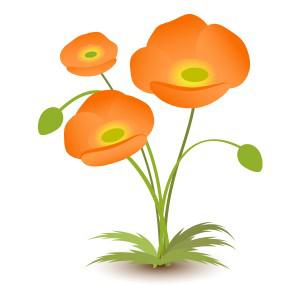 春 オレンジ色のポピー フリーイラスト素材 趣味で作ったイラストを配るサイト
