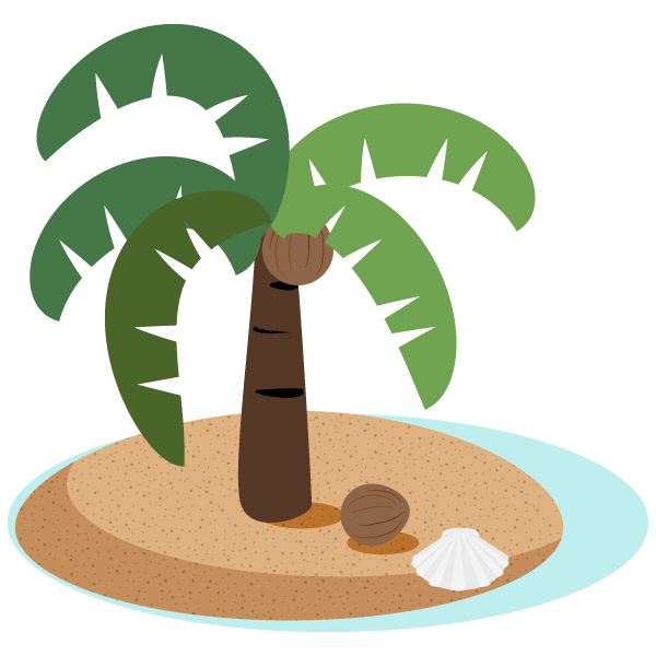 ハワイ 椰子の木 椰子の実 フリーイラスト素材 趣味で作った