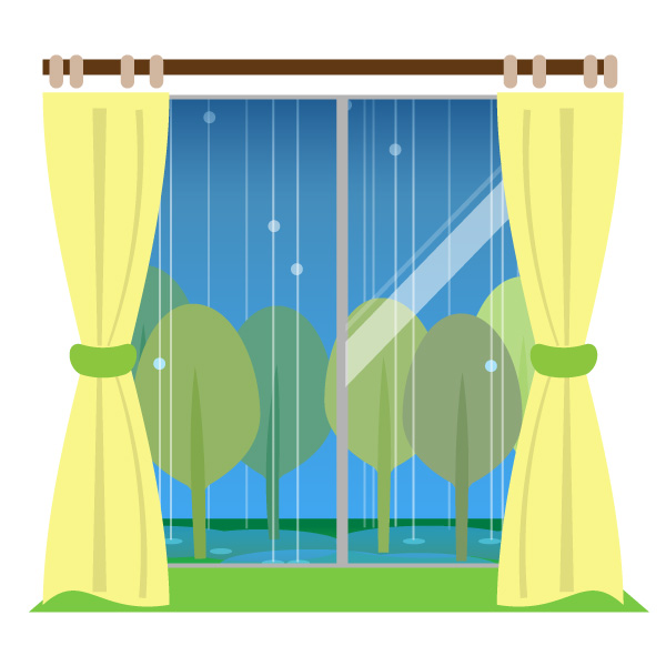 梅雨 梅雨 窓から眺める雨の日 フリーイラスト素材 趣味で作ったイラストを配るサイト