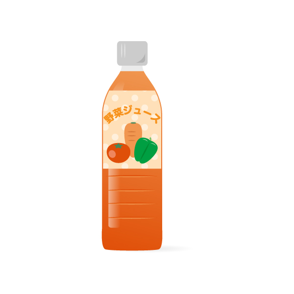 ペットボトル 缶 ペットボトルの野菜ジュース フリーイラスト素材