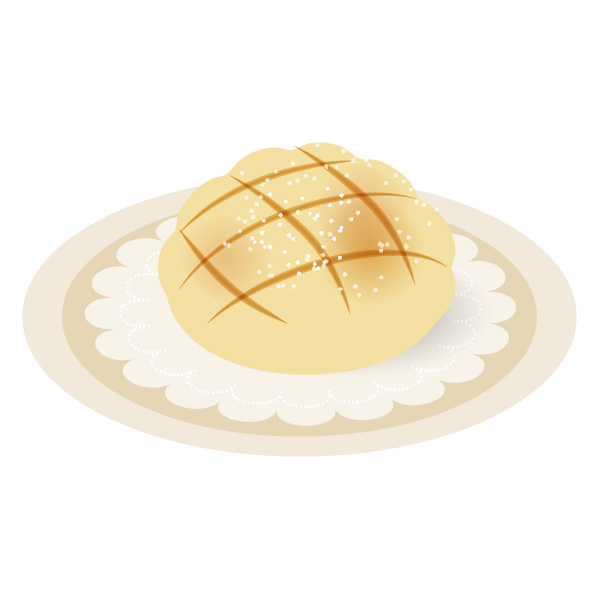 軽食 パン メロンパン フリーイラスト素材 趣味で作ったイラストを配るサイト