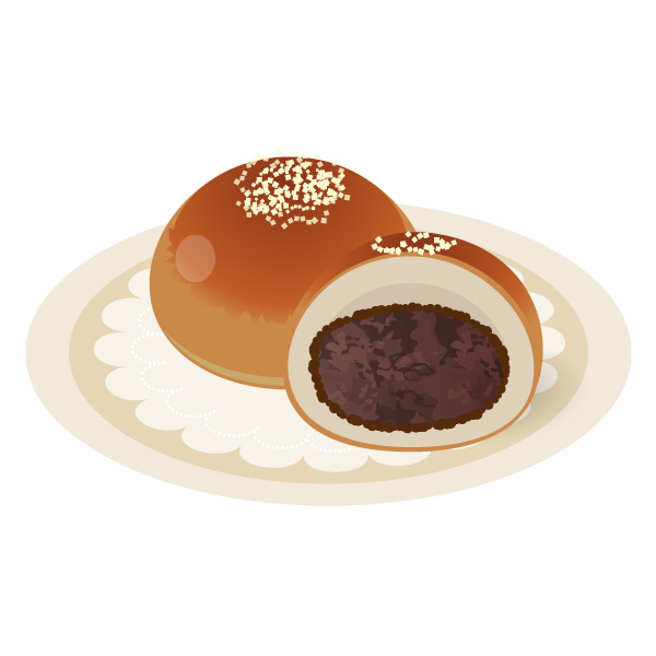 軽食 パン あんパン フリーイラスト素材 趣味で作ったイラストを