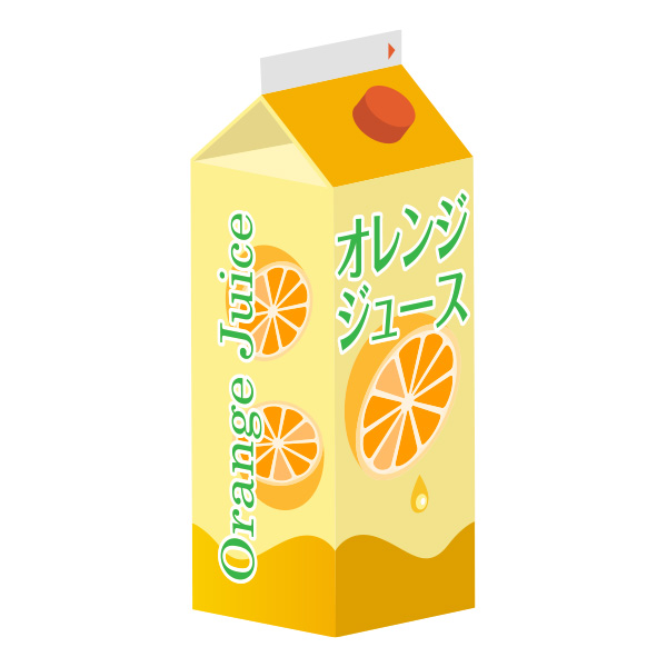 紙パック オレンジジュース 1000ml フリーイラスト素材 趣味で