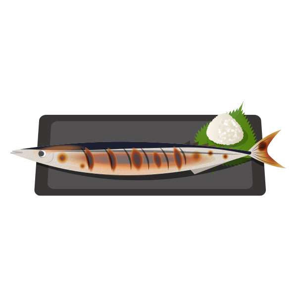 和食 秋刀魚の塩焼き フリーイラスト素材 趣味で作ったイラストを